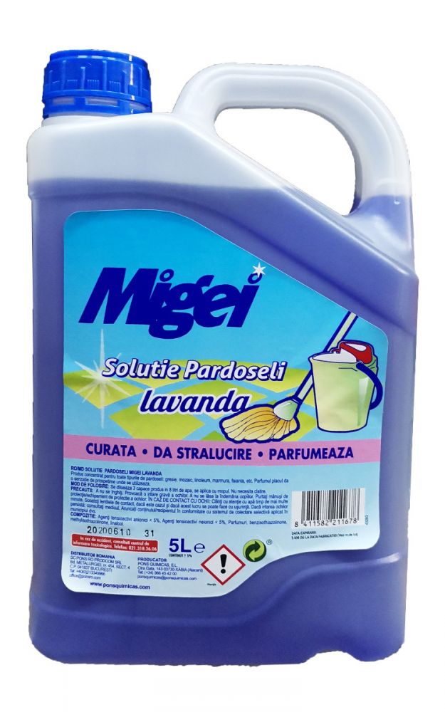 Migei manual -detergent universal pentru pardoseala cu parfum de lavanda asevi 5l